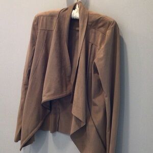 Brown Faux Suede Women's Blazer